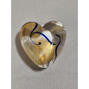 Robert Held Art Glass Heart Shaped Paperweight